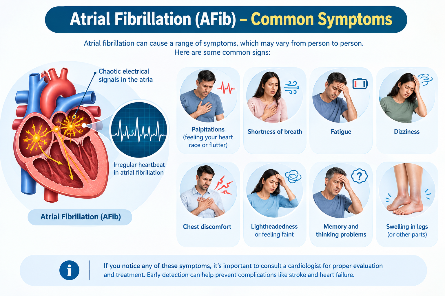 Atrial Fibrillation Symptoms Infographic